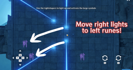 Genshin - City of Hidden Runes How to Solve Lightshaper 2 - Move the light to its correct runes