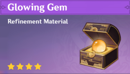 Genshin Impact - Glowing Gem Refinement Material for Fading Twilight Bow
