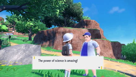 Pokemon Scarlet and Violet SV - Technology Enthusiast NPC Talking to Player