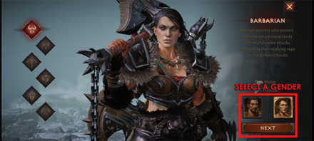 Diablo Immortal - Choose Between Male or Female