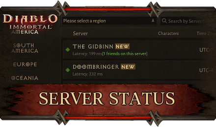 Diablo Immortal - Server Status