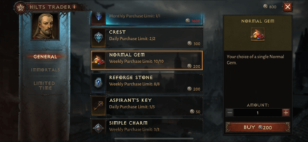 Diablo Immortal - Hilts Trader