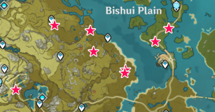 Genshin - Cuihua Wood Locations Bishui Plain