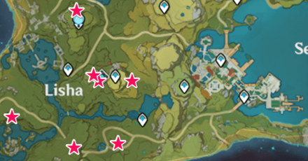 Genshin - Cuihua Wood Locations Lisha