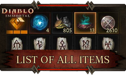 Diablo Immortal - List of All Items