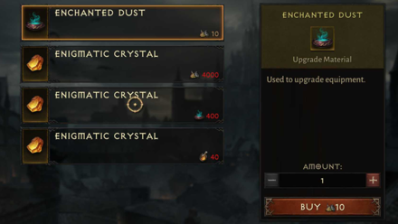 Diablo Immortal - Buy Upgrade Materials from Vendor