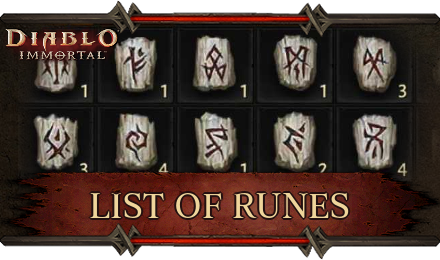 Diablo Immortal - List of All Runes