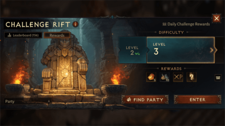 Diablo Immortal - Challenge Rift Menu