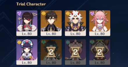 Genshin - Select One, then the Party Rests