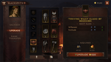Diablo Immortal - Upgrade Gear Ranks