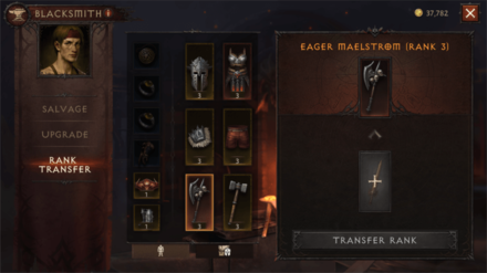 Diablo Immortal - Rank Transfer Screen