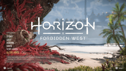 Choosing Difficulty Horizon Forbidden West