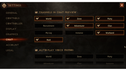 Diablo Immortal - Disable Channels in Chat Preview