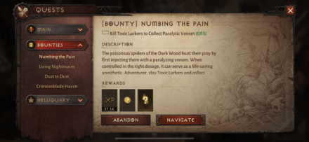 Bounty Status in Bounties Menu