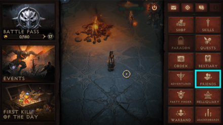 Diablo Immortal - Friend Menu