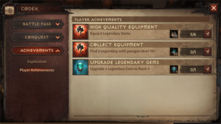 Diablo Immortal - Player Achievements