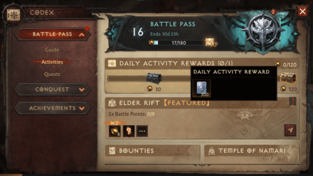 Diablo Immortal - Daily Activity
