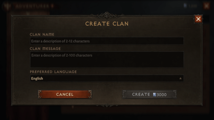 Diablo Immortal - Create Clan