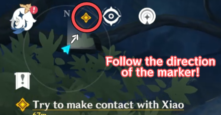 Genshin - Try to Make Contact with Xiao - Follow the Marker in the Cave