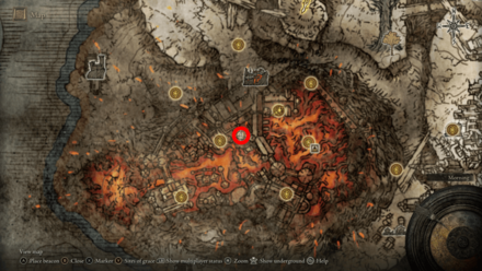 Elden Ring - Volcano Manor Somber Smithing Stone Map Location