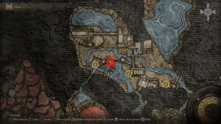 Elden Ring - Somber Smithing Stone 7 Corpse Ainsel River Map Location