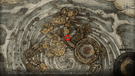 Elden Ring - Under the Great Bridge Somber Smithing Stone 7 Map Location