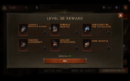 Wizard Level 50 Legendary Rewards