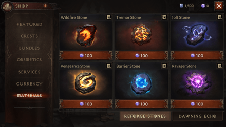 Diablo Immortal Reforge Stones - In-Game Store