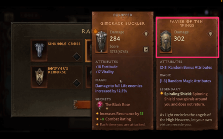 Pavise of Ten Wings level 60