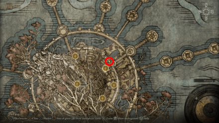 Elden Ring - Somber Smithing Stone 9 Map View