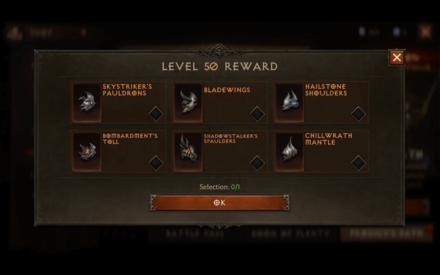 Demon Hunter Level 50 Legendary Rewards