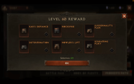 Barbarian Level 60 Legendary Rewards