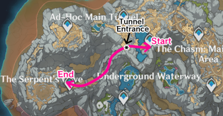 Genshin - How to Get to the Ruin Serpent Route Map