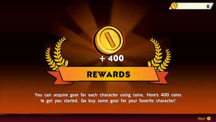 Access the Gear Menu to get 400 coins