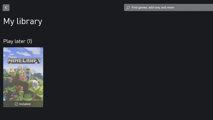 Select Minecraft from Library