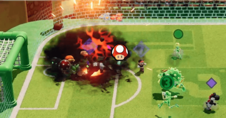 Mario Strikers Battle League - Use Items to Stop Enemies