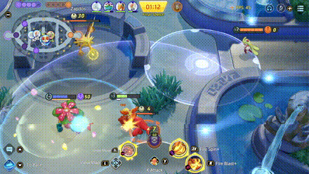 Pokemon UNITE - Delphox Using Fanciful Fireworks in Choke Points.gif