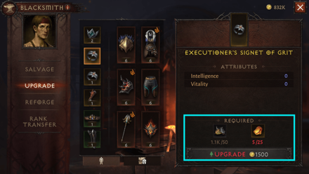 Diablo Immortal - Upgrade Secondary Equipment Using Enigmatic Crystals