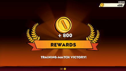 Mario Strikers Training Match Reward 800 Coins