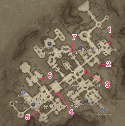 Library of Zoltun Kulle Hidden Lairs Map