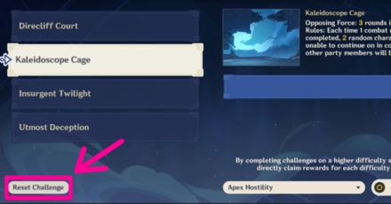 Genshin - Kaleidoscope Cage Reset Challenge