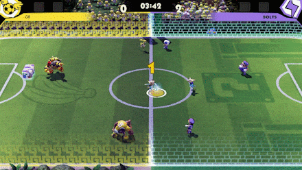 Mario Strikers Red Shell Knock Down Enemies in Path