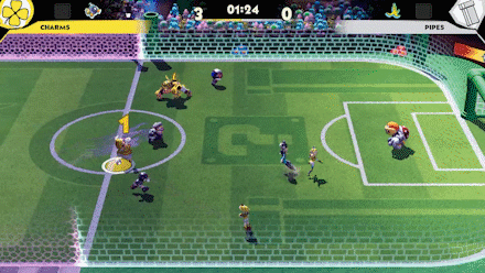 Mario Strikers Pass the Ball before a Tackle.gif