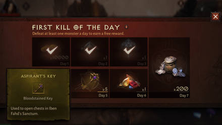 Diablo Immortal - First Kill of the Day Aspirant