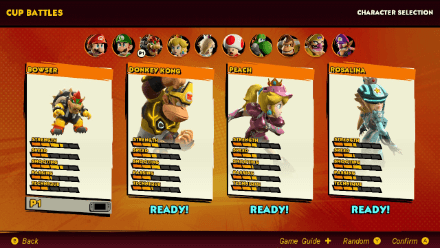 Mario Strikers Battle League Positions