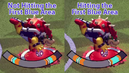 Mario Strikers Blue Meter Comparison Hitting First Blue Area