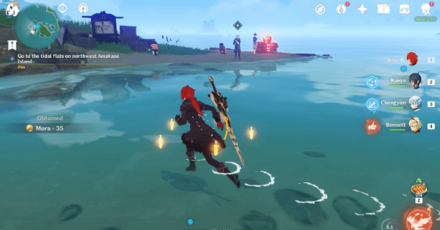 Genshin - Arataki Great Drumalong Festival Quest Guide - Approach the Arataki Gang near the beach