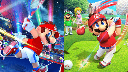 Mario Golf Super Rush and Aces Tennis