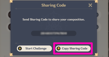 Genshin - Copy Sharing Code