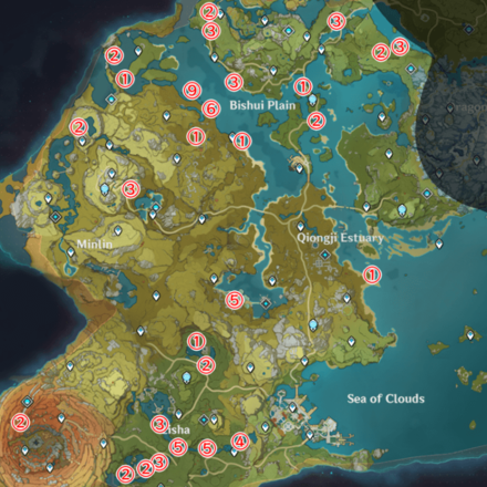 Genshin - Frog Item Locations - Liyue